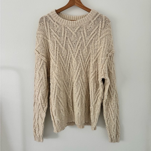 Free People Sweater Tunic Isla Cable Cream - Picture 3 of 9